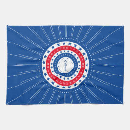 Rood, wit en blauw sterren vieren theedoek