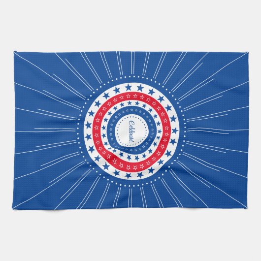 Rood, wit en blauw sterren vieren theedoek (Horizontaal)