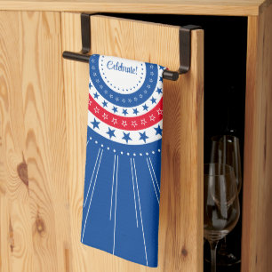 Rood, wit en blauw sterren vieren theedoek