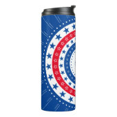 Rood, wit en blauw sterren vieren thermosbeker (Gedraaid links)