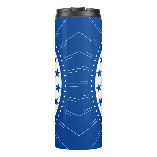 Rood, wit en blauw sterren vieren thermosbeker (Achterkant)