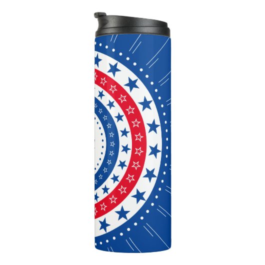Rood, wit en blauw sterren vieren thermosbeker (Geroteerd rechts)