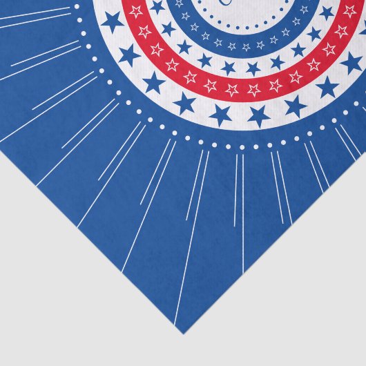 Rood, wit en blauw sterren vieren tissuepapier (Detail)