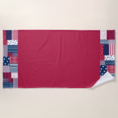 Rood, wit en blauw strandlaken (Voorkant)