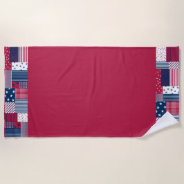 Rood, wit en blauw strandlaken