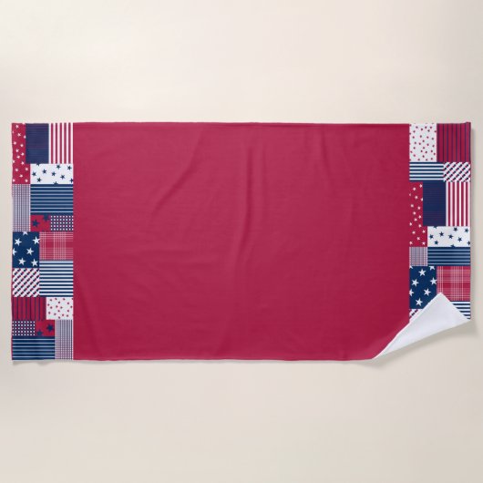 Rood, wit en blauw strandlaken (Voorkant)