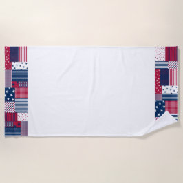 Rood, wit en blauw strandlaken