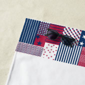 Rood, wit en blauw strandlaken (In situ)