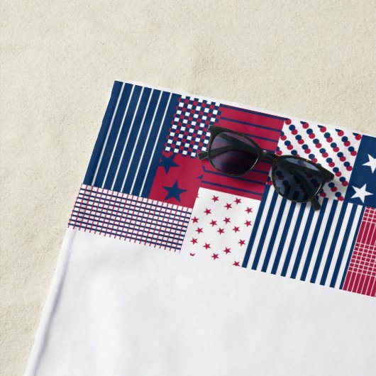 Rood, wit en blauw strandlaken (In situ)