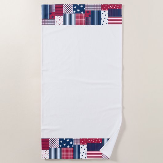 Rood, wit en blauw strandlaken (Voorkant)