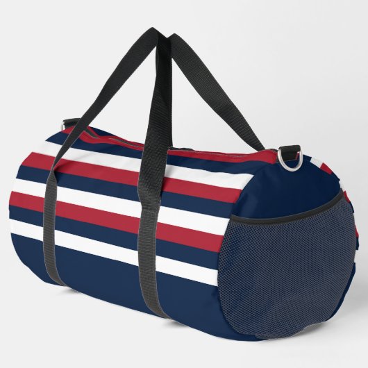 Rood, Wit en Blauw Streep Duffel Bag Plunjezak (Rechterhoek)