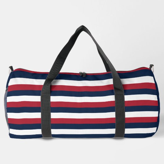 Rood, Wit en Blauw Streep Duffel Bag Plunjezak (Achterkant)