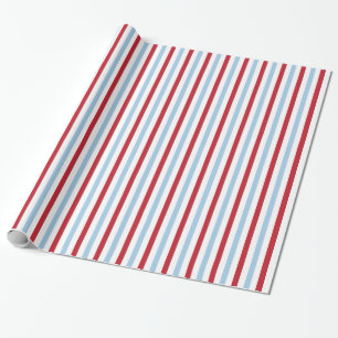 Rood wit en blauw Streepje op 4 juli Gift Wrap Cadeaupapier