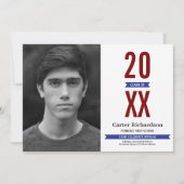 Rood wit en blauw strepen Foto Afstuderen Kaart (Voorkant)