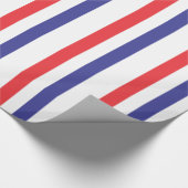 Rood, wit en blauw strippapier cadeaupapier (Hoek)
