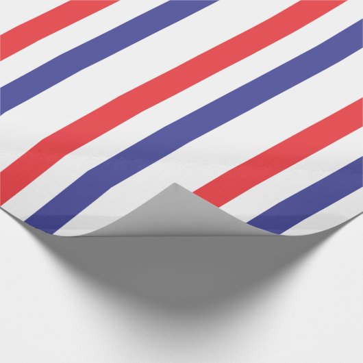 Rood, wit en blauw strippapier cadeaupapier (Hoek)