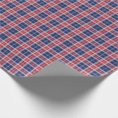 Rood, wit en blauw Tartan #Pset Cadeaupapier (Hoek)