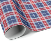 Rood, wit en blauw Tartan #Pset Cadeaupapier (Rol Hoek)