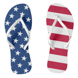 Rood, wit en blauw teenslippers