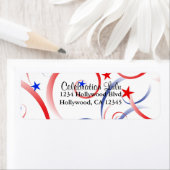 Rood Wit en Blauw Terugkeeradresetiket Etiket (Insitu)