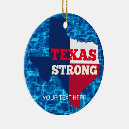 Rood, wit en blauw "Texas Strong" Keramisch Ornament (Rechts)