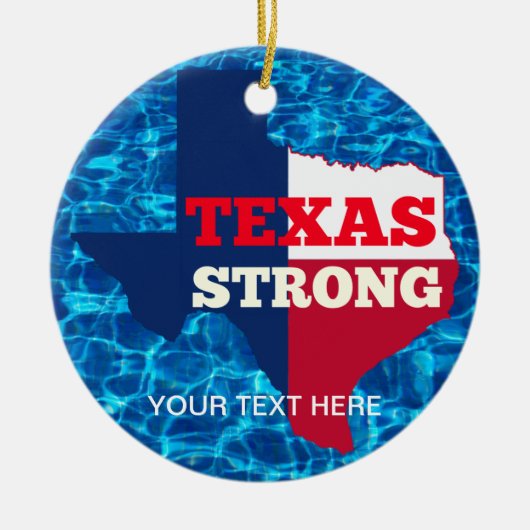 Rood, wit en blauw "Texas Strong" Keramisch Ornament (Voorkant)