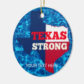 Rood, wit en blauw "Texas Strong" Keramisch Ornament (Links)
