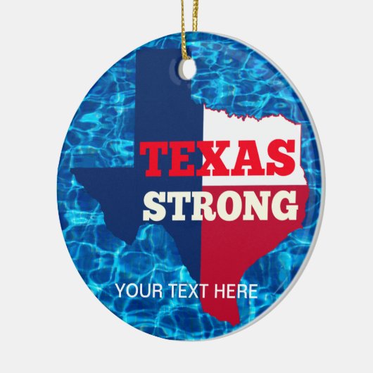 Rood, wit en blauw "Texas Strong" Keramisch Ornament (Links)