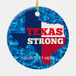 Rood, wit en blauw "Texas Strong" Keramisch Ornament