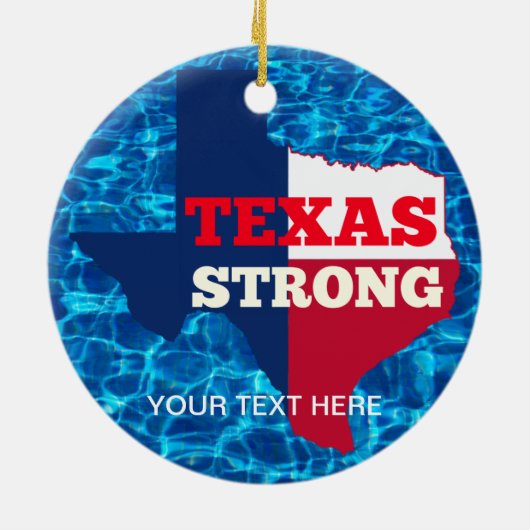 Rood, wit en blauw "Texas Strong" Keramisch Ornament (Achterkant)