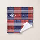 Rood Wit en Blauw Thema Sterren & Strepen Monogram Bad Handdoek (Wasdoekje)