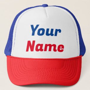 Rood, wit en blauw trucker pet