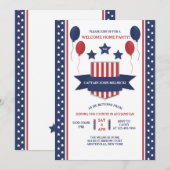 Rood Wit en Blauw Uitnodiging Thuis Kom Op Thuis K (Voorkant / Achterkant)