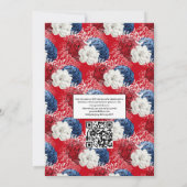 Rood Wit en Blauw USA Amerikaanse QR-code Trouwfee Kaart (Achterkant)