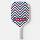 Rood Wit en Blauw USA Custom Name Pickleball Paddle (Achterkant)