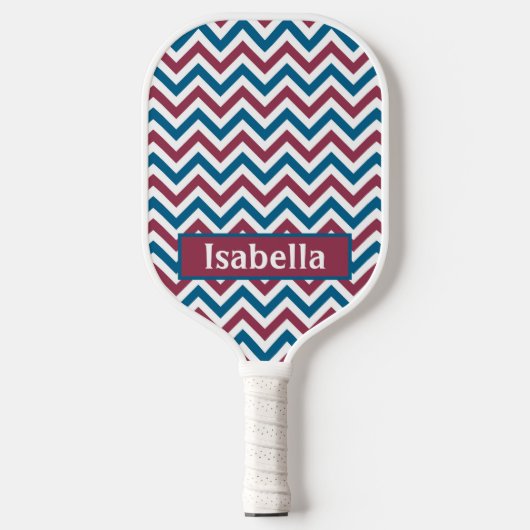 Rood Wit en Blauw USA Custom Name Pickleball Paddle (Voorkant)