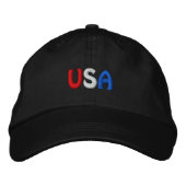 Rood Wit en Blauw USA Zwart Pet (Voorkant)