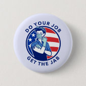 Rood wit en blauw Vaccineren Ronde Button 5,7 Cm (Voorkant)