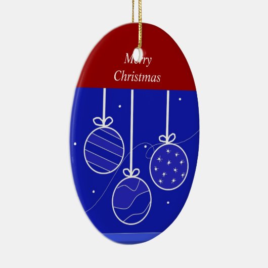 Rood, wit en blauw vakantieverval keramisch ornament (Rechts)