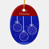 Rood, wit en blauw vakantieverval keramisch ornament (Voorkant)