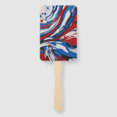Rood Wit En Blauw Verfspatten En Druppels Handwaaier (Achterkant)