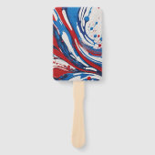 Rood Wit En Blauw Verfspatten En Druppels Handwaaier (Voorkant)