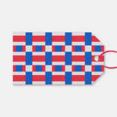 Rood wit en blauw, vergrendelde kleurenafdrukken cadeaulabel (Voorkant (Horizontaal))