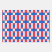 Rood wit en blauw, vergrendelde kleurenafdrukken inpakpapier vel (Voorkant 3)