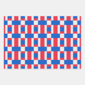 Rood wit en blauw, vergrendelde kleurenafdrukken inpakpapier vel (Voorkant)