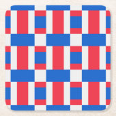 Rood wit en blauw, vergrendelde kleurenafdrukken kartonnen onderzetters (Voorkant)