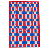 Rood wit en blauw, vergrendelde kleurenafdrukken medium cadeauzakje (Voorkant)