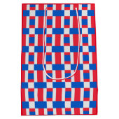 Rood wit en blauw, vergrendelde kleurenafdrukken medium cadeauzakje (Achterkant)