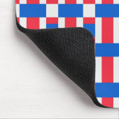 Rood wit en blauw, vergrendelde kleurenafdrukken muismat (Hoek)