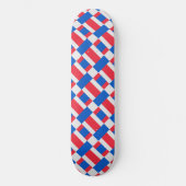 Rood wit en blauw, vergrendelde kleurenafdrukken persoonlijk skateboard (Voorkant)